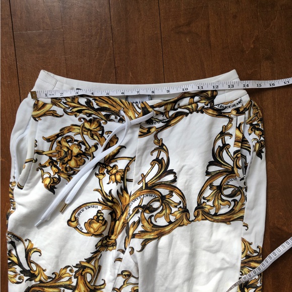 Versace Jeans Couture Track Pants Baroque Print White Gold - Picture 5 of 8